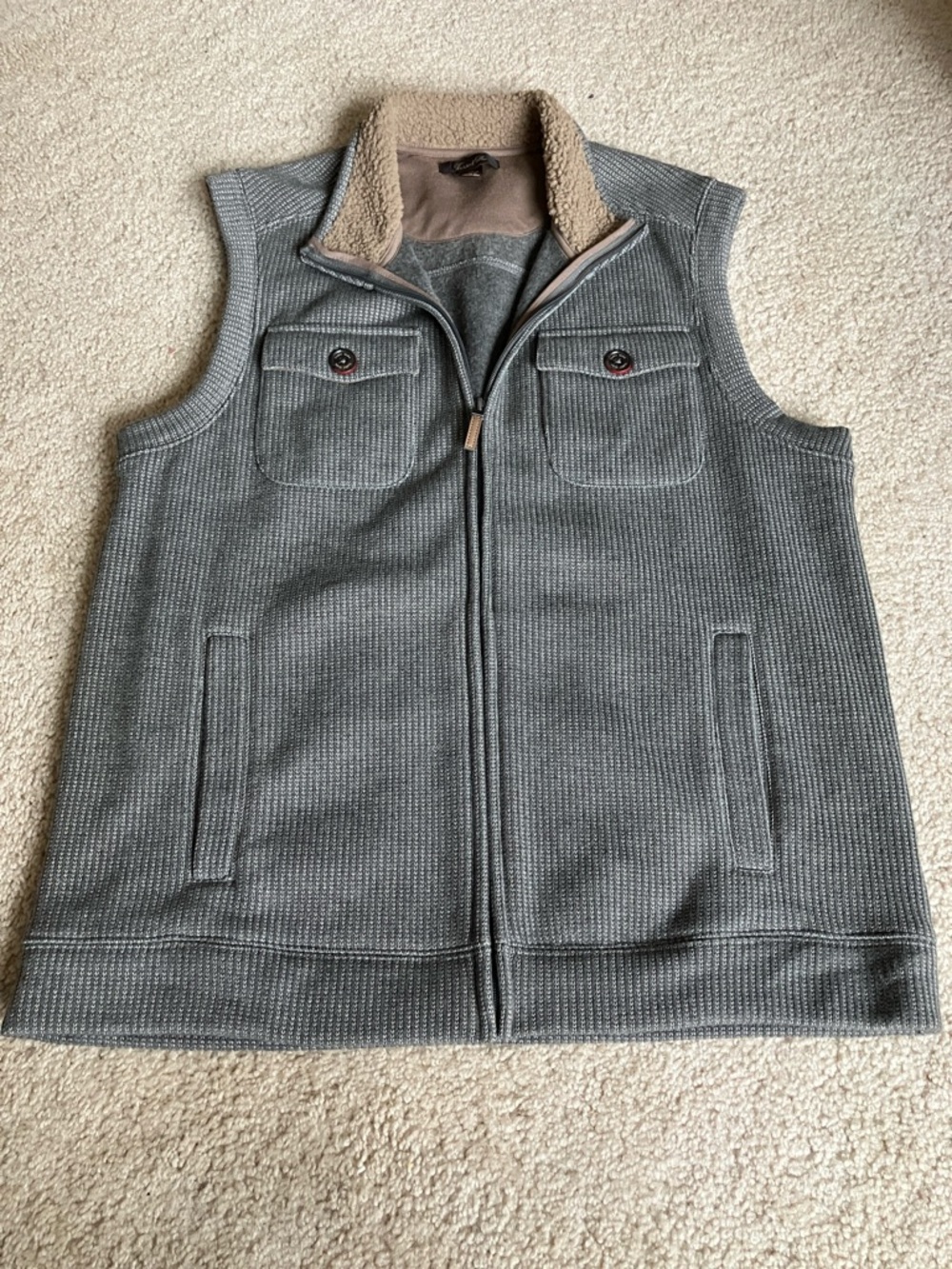 Tasso Elba Vest Full Zip Jacket Pockets Mens Medium Gray